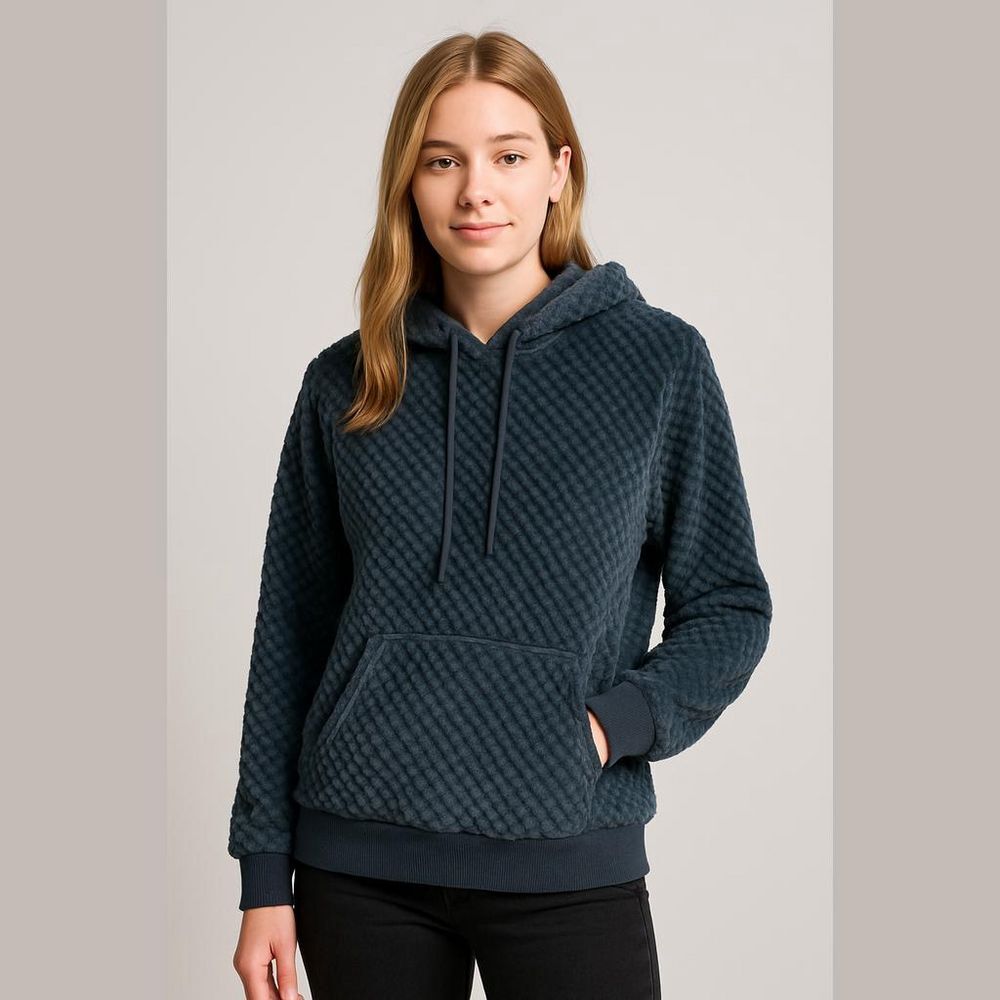 Heathmoor Dark Blue Plush Pullover Hoodie XL